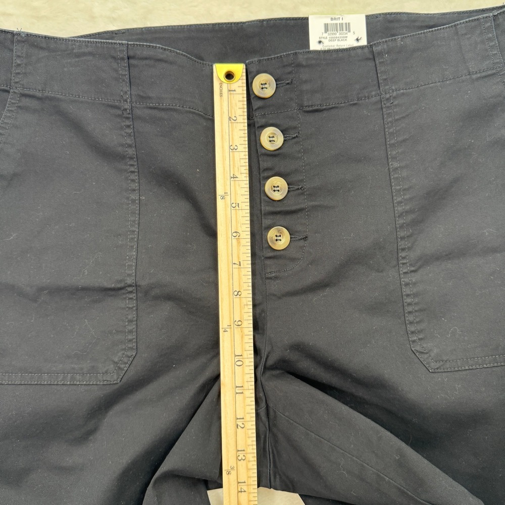 NWT INC International Concepts Pants Womens 18W Black Brit I‎ Wide Crop Button - Picture 5 of 13
